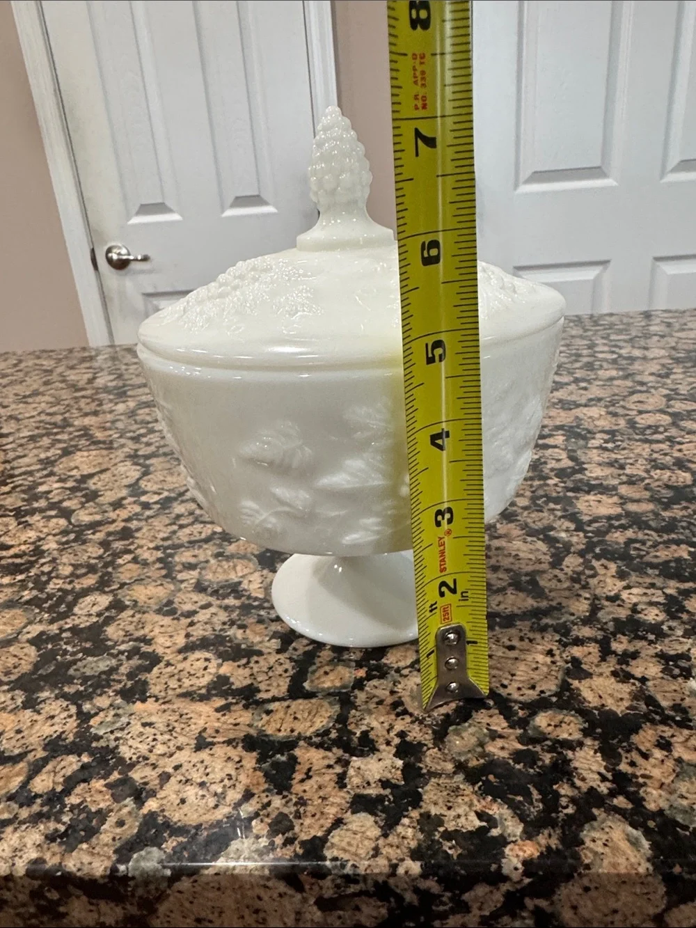 White Pedestal Covered Compote - Elegant Milk Glass Serving Bowl